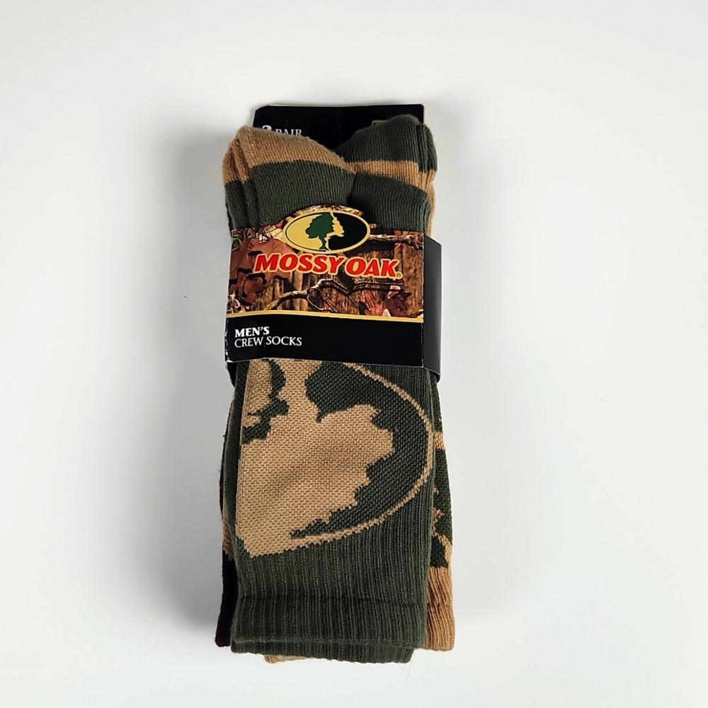 NWT- Mossy Oak - 3 pack Men's Crew Socks- Neutral Camo- Sz L